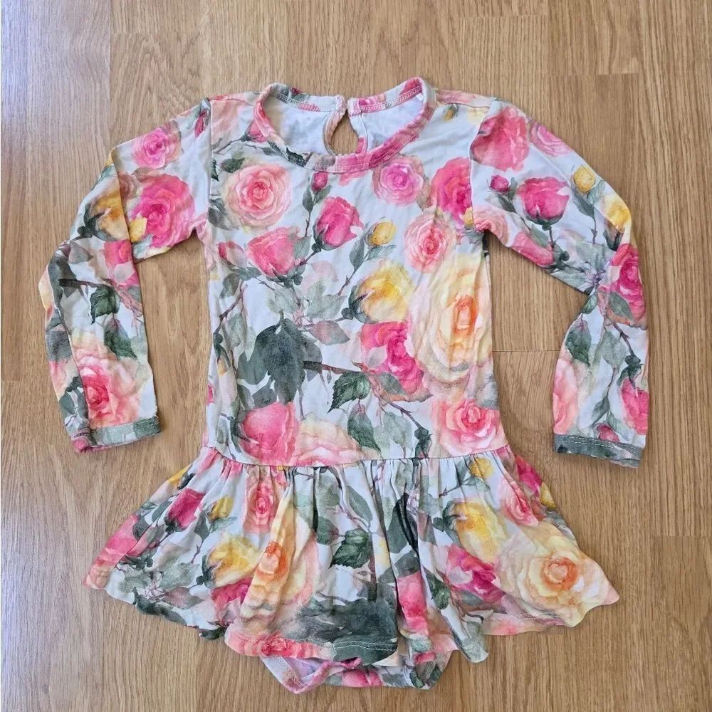Little Bum Bums Natural Bamboo Ruffle Dress Sz 18-24 Months